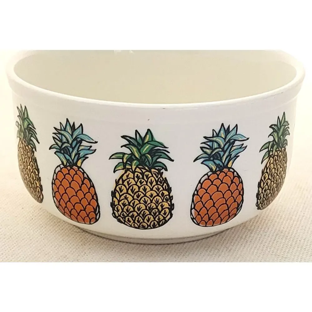 Pineapple Ceramic Pet Food Water Bowl Dog Cat Dish Microwave Dishwasher Safe